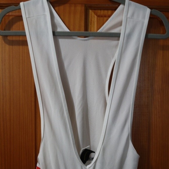 Monton Sports Cycling Bib Shorts Red White Blue Logo Spellout XL Performance - Picture 6 of 14